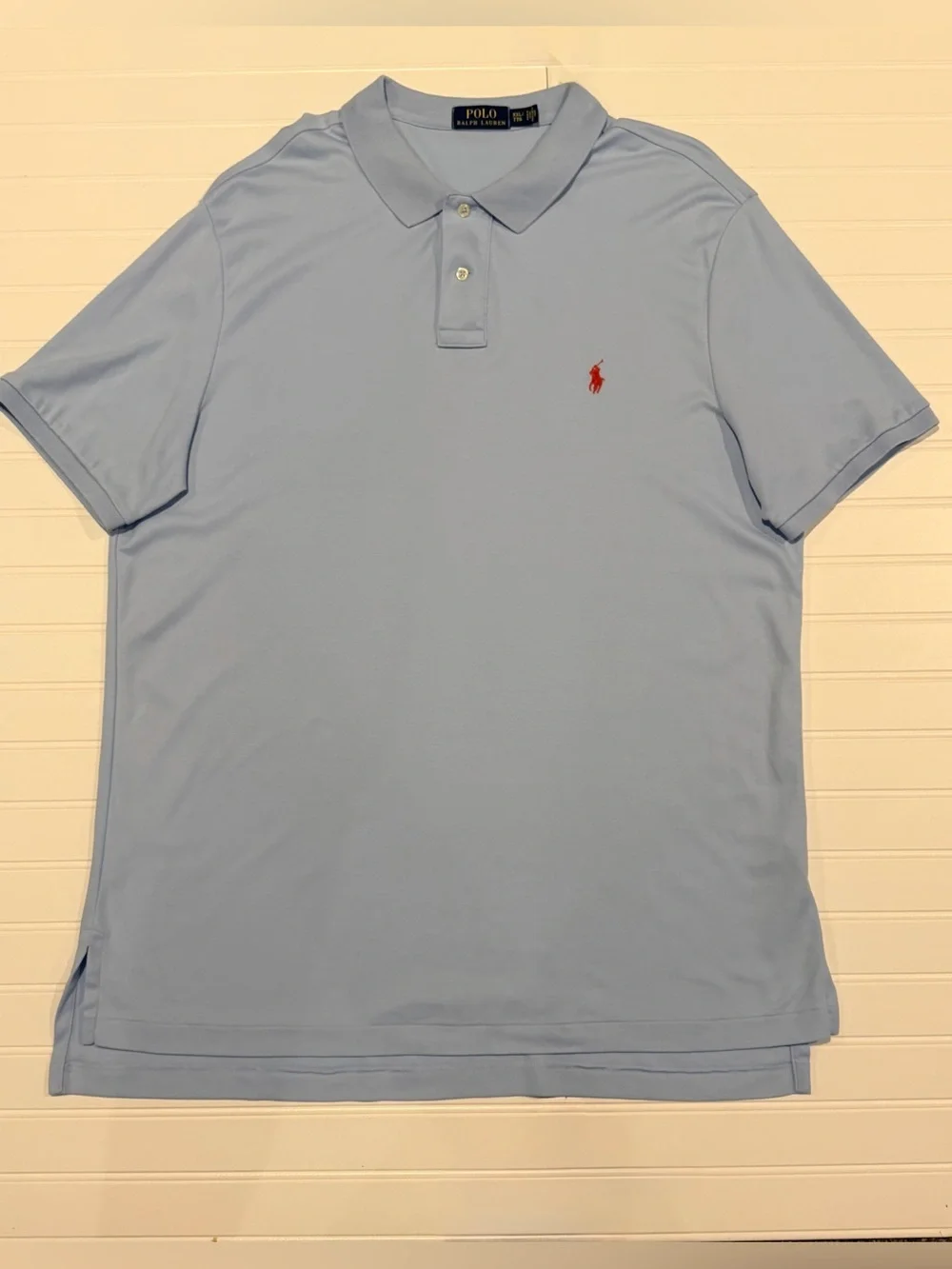 Polo Ralph Lauren Men's Classic Fit Polo Shirt Light Blue Red Pony. XXL